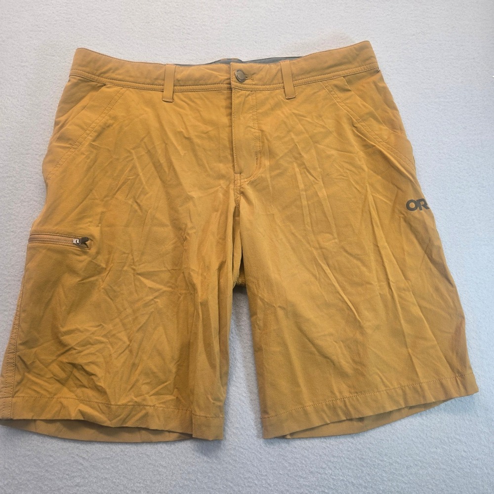 Outdoor Research Ferrosi Shorts Mens 34 Ochre Yellow Hiking 10 Inseam 287645